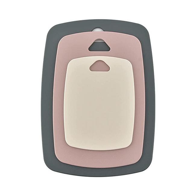 BALMYSPACE Kitchen Plastic Cutting Board Set of 3, Professional Multi Color Chopping Boards Sets,Dishwasher Safe Cutting Boards for Fruit Meat Kitchen, Pink