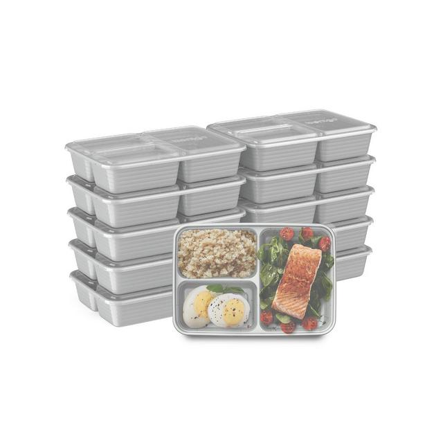 Bentgo Food Prep 3-Compartment Food Storage Containers, Pack of 10