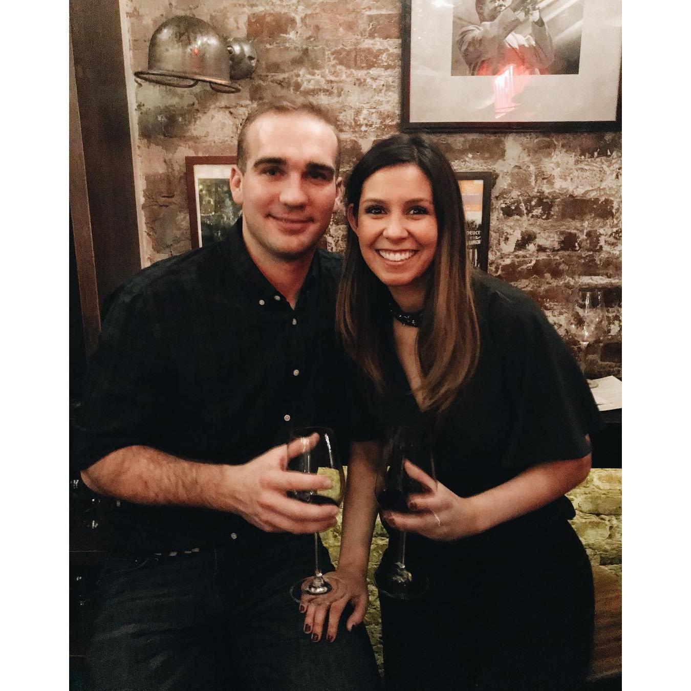 At one of G's favorite West Village bars over one of Joey's visits to NYC