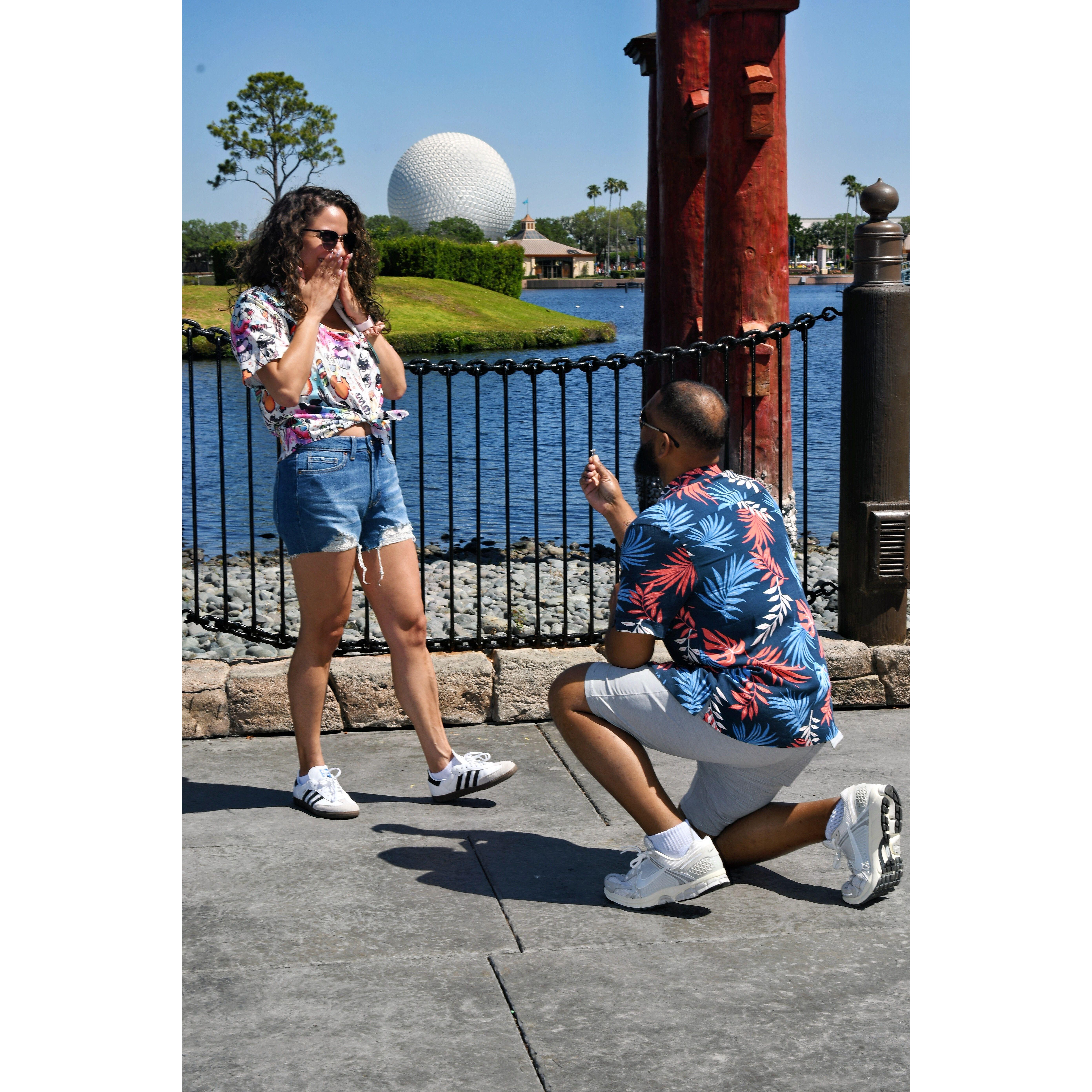 When he popped the question!