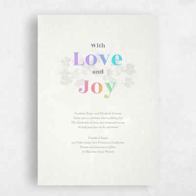 Linen, White Wedding Invitation - Reverie Type