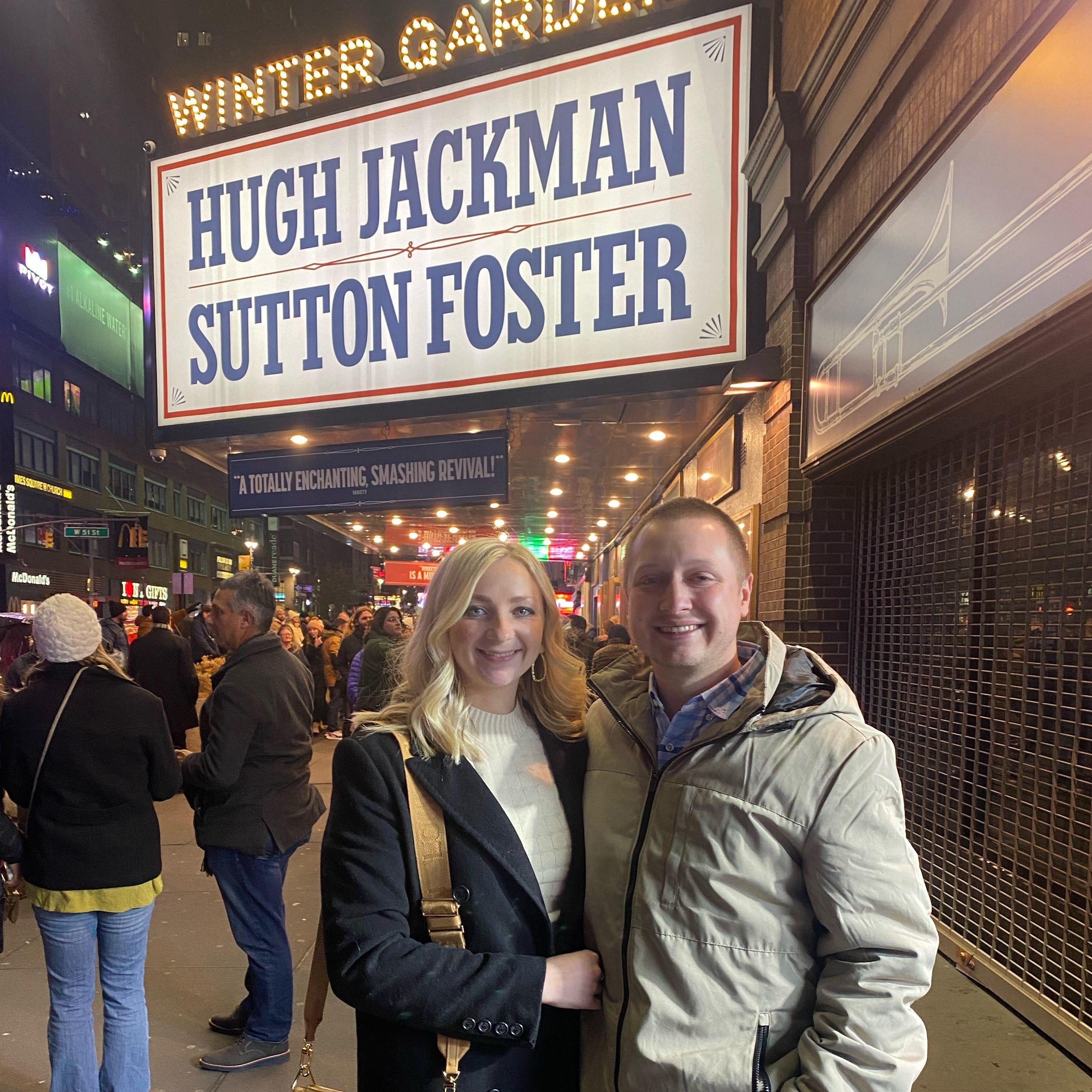 "The Music Man" on Broadway. Casey had to explain to Jeff the gravity of seeing Sutton Foster and Hugh Jackman perform live.