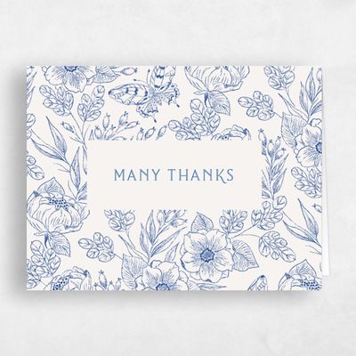 Blue Rustic Wedding Thank You - Briallen Landscape