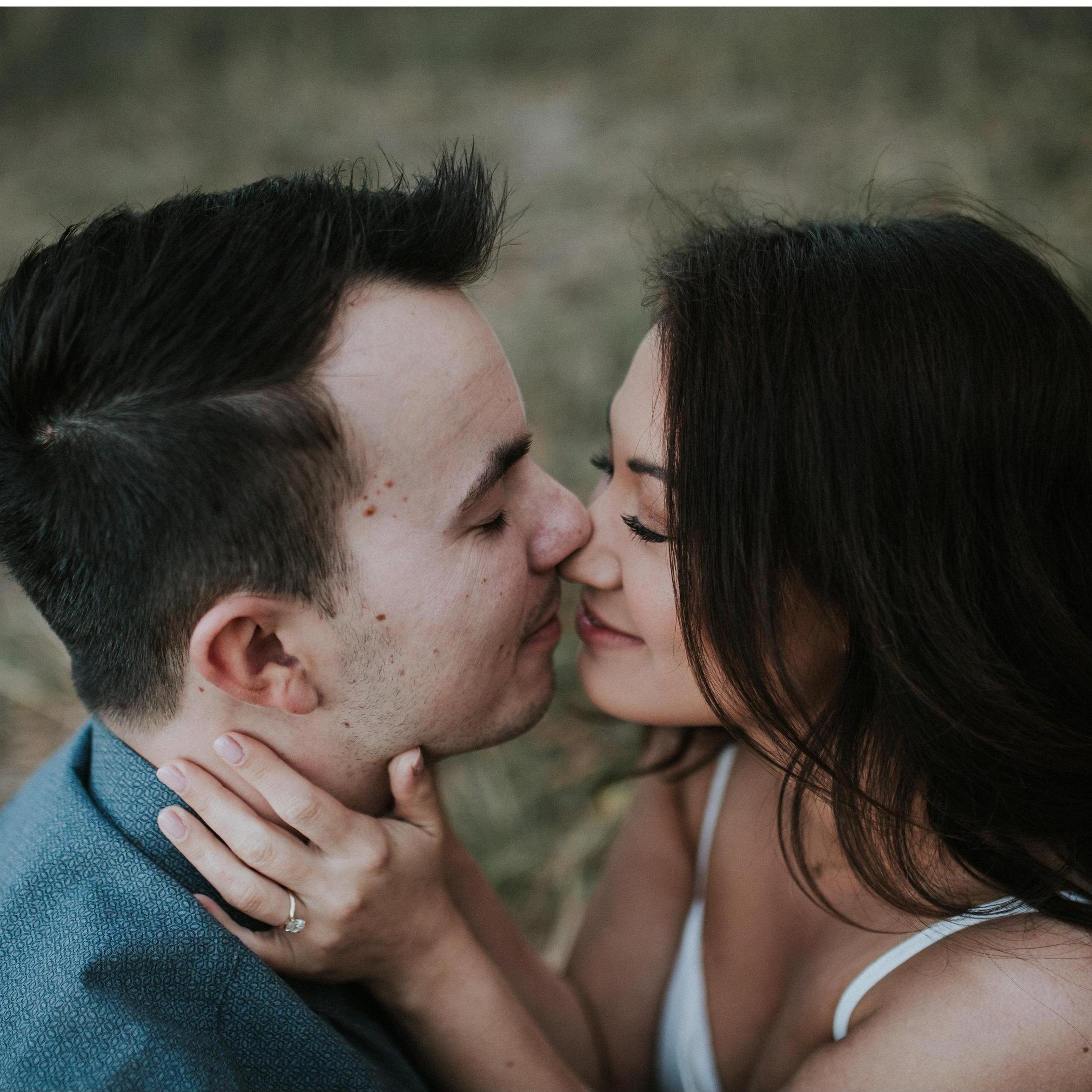 Just moments after we got engaged. I get to touch noses with him forever!! -S
