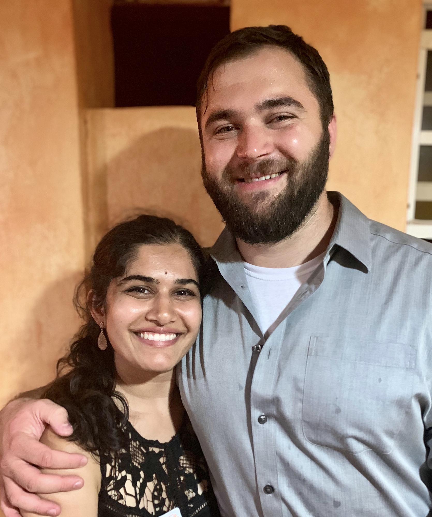 Our first photo ever taken together and our second time being married (4/2019)