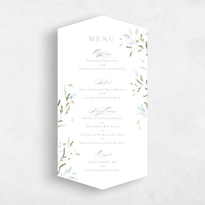 White Diamond Wedding Menu - Pero