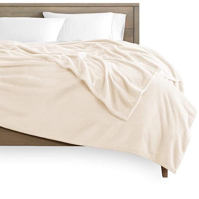 Bare Home Microplush Fleece Blanket - Full/Queen - Ultra-Soft Velvet - Luxurious Fuzzy Fleece Fur - Cozy Lightweight - Easy Care - All Season Premium Bed Blanket (Full/Queen, Vanilla)