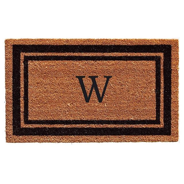 Calloway Mills 152962436W Black Border 24" x 36" Monogram Doormat, (Letter W)