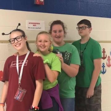 6th grade dress up day. (Very hungry caterpillar)