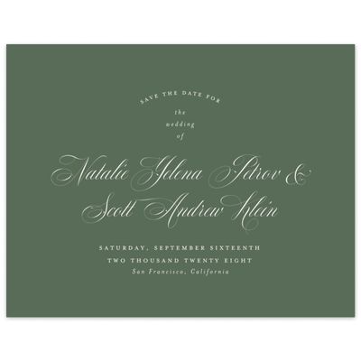 Green Simple Wedding Digital Save the Date - Marvis Landscape