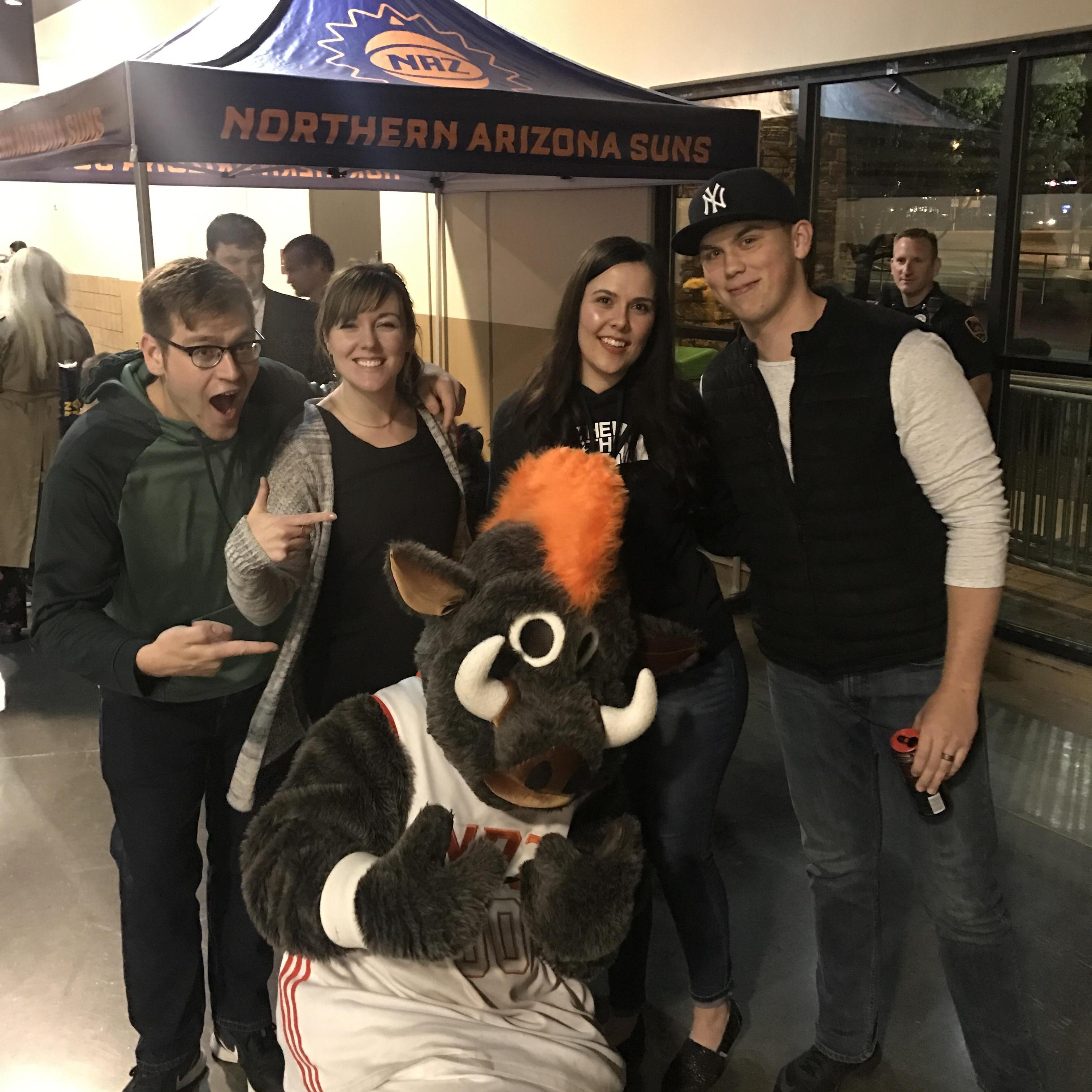 First Double date with Jake and Jen to the NAZ Suns Basketball Game.