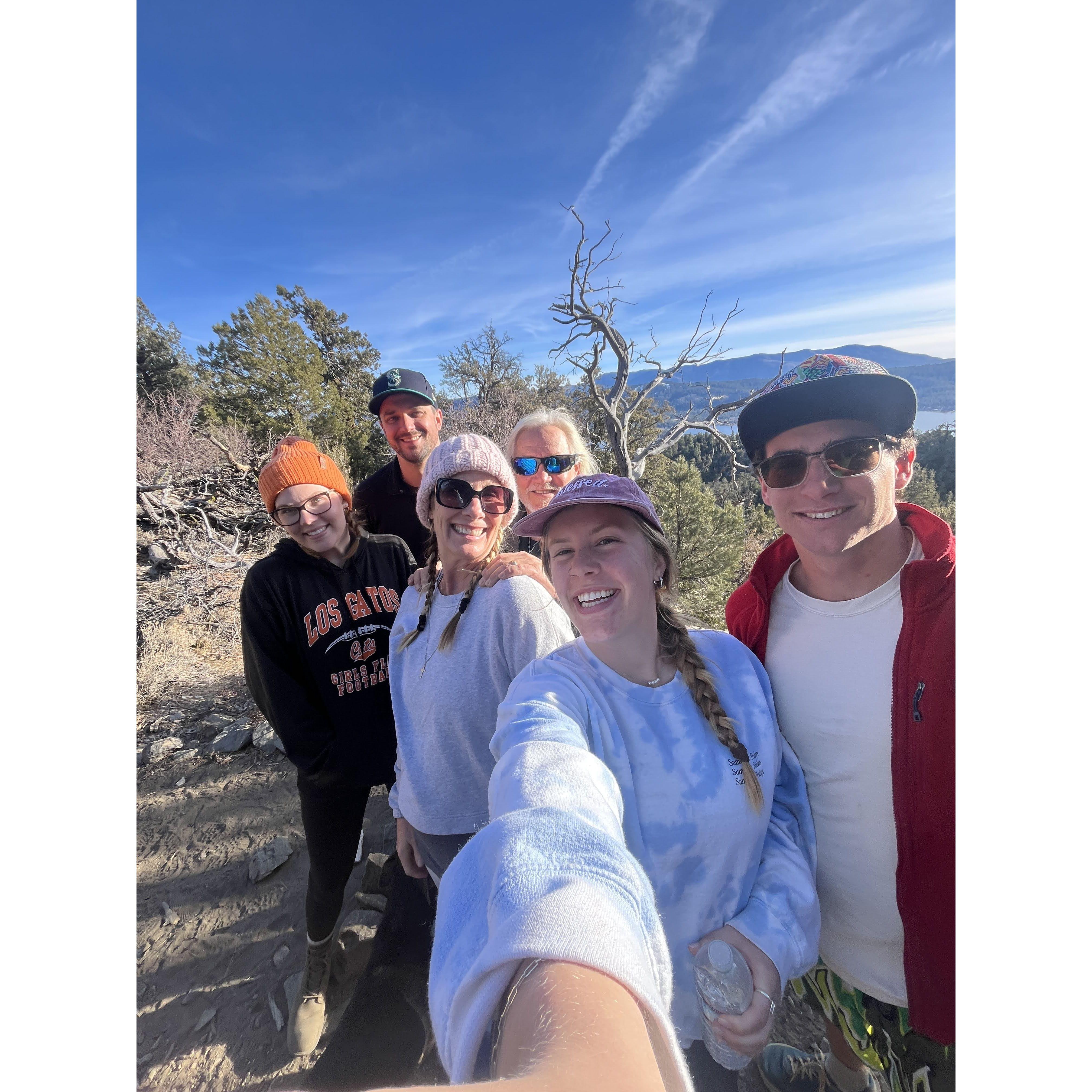 hiking with Chloe's fam in Big Bear
