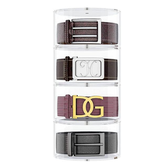 NIUBEE Belt Organizer, Acrylic 4 Layers Belt Case Storage Holder and Display for Accessories like Jewelry,Watch,Bracelets