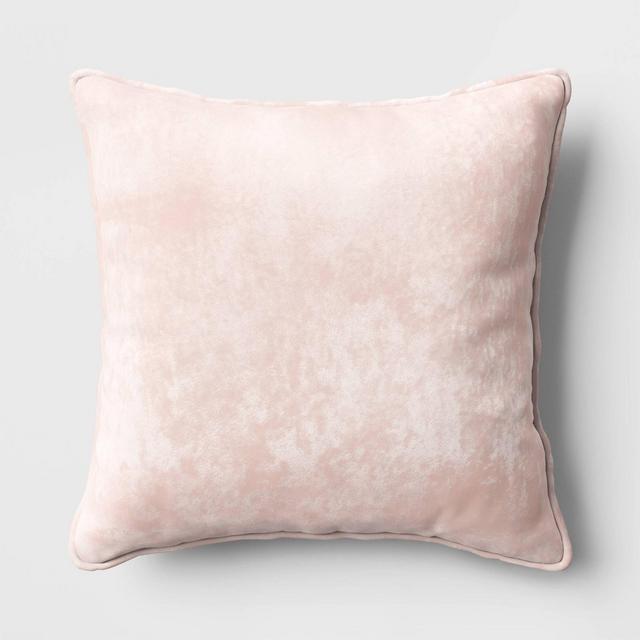 Luxe Velvet Square Throw Pillow Blush - Room Essentials™