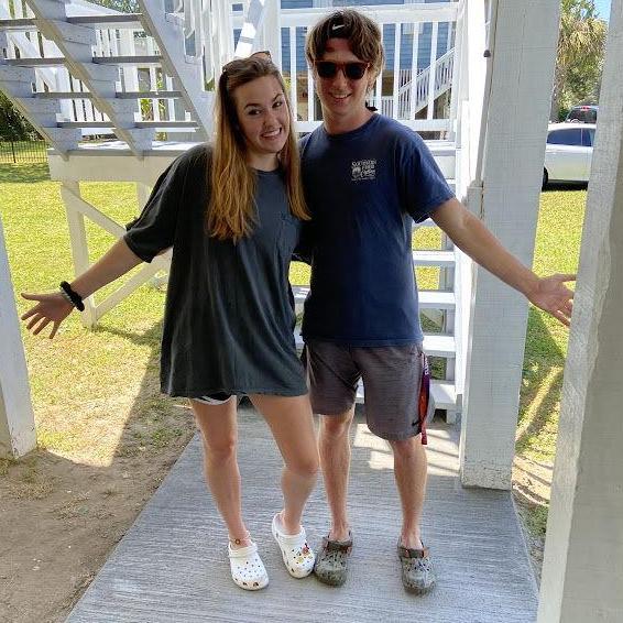 Our first time pouring concrete together. This was our first year of dating and Aaron solidified his love by declaring it in Concrete.