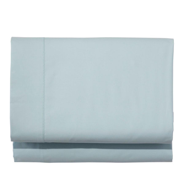 280-Thread-Count Pima Cotton Percale Flat Sheet, Oyster Blue King Size