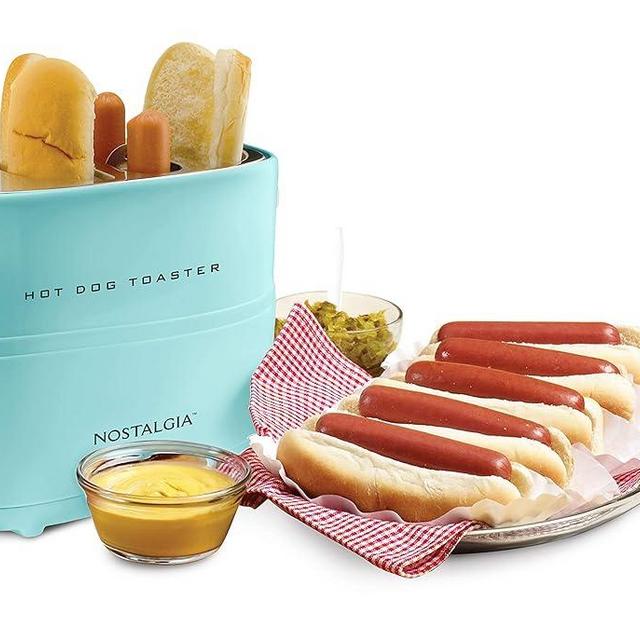 Nostalgia Pop-Up 2 Hot Dog and Bun Toaster With Mini Tongs, Works with Chicken, Turkey, Veggie Links, Sausages and Brats
