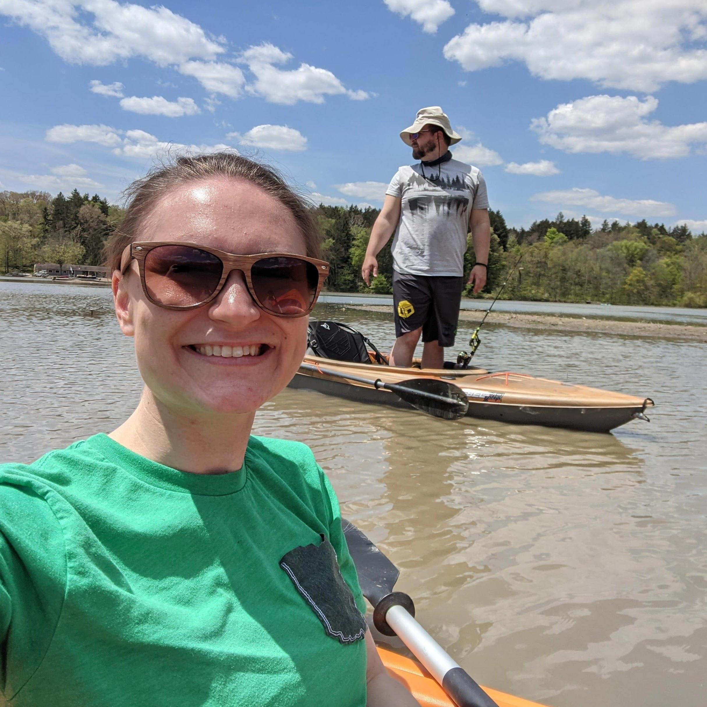Kayaking adventure on Hinkley Lake. Not pictured: numerous wildlife sightings (fish, racoon, snakes, and a large snapping turtle!).