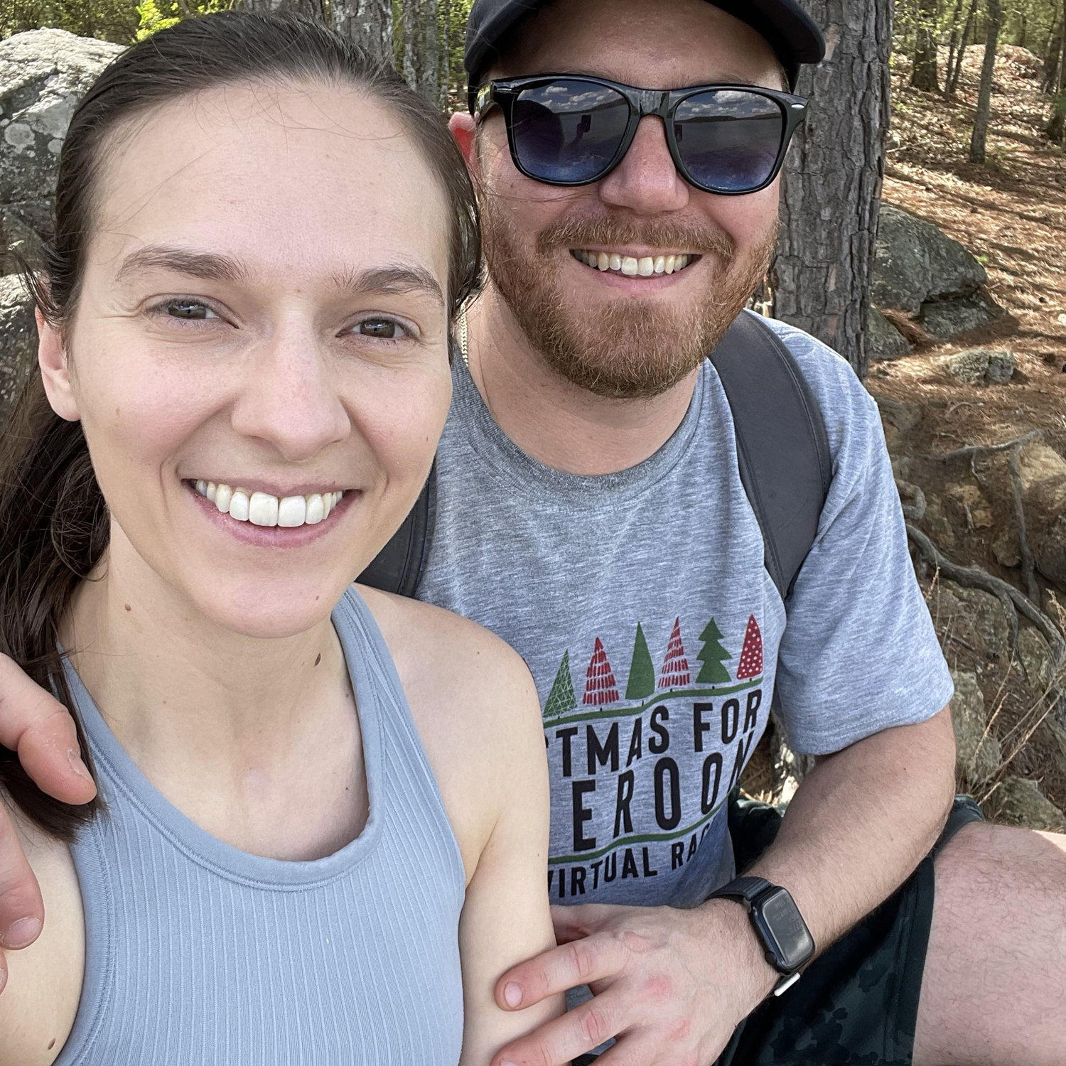 Hiking (one of our favorite pastimes) at Red Top Mountain State Park in Cartersville, GA.