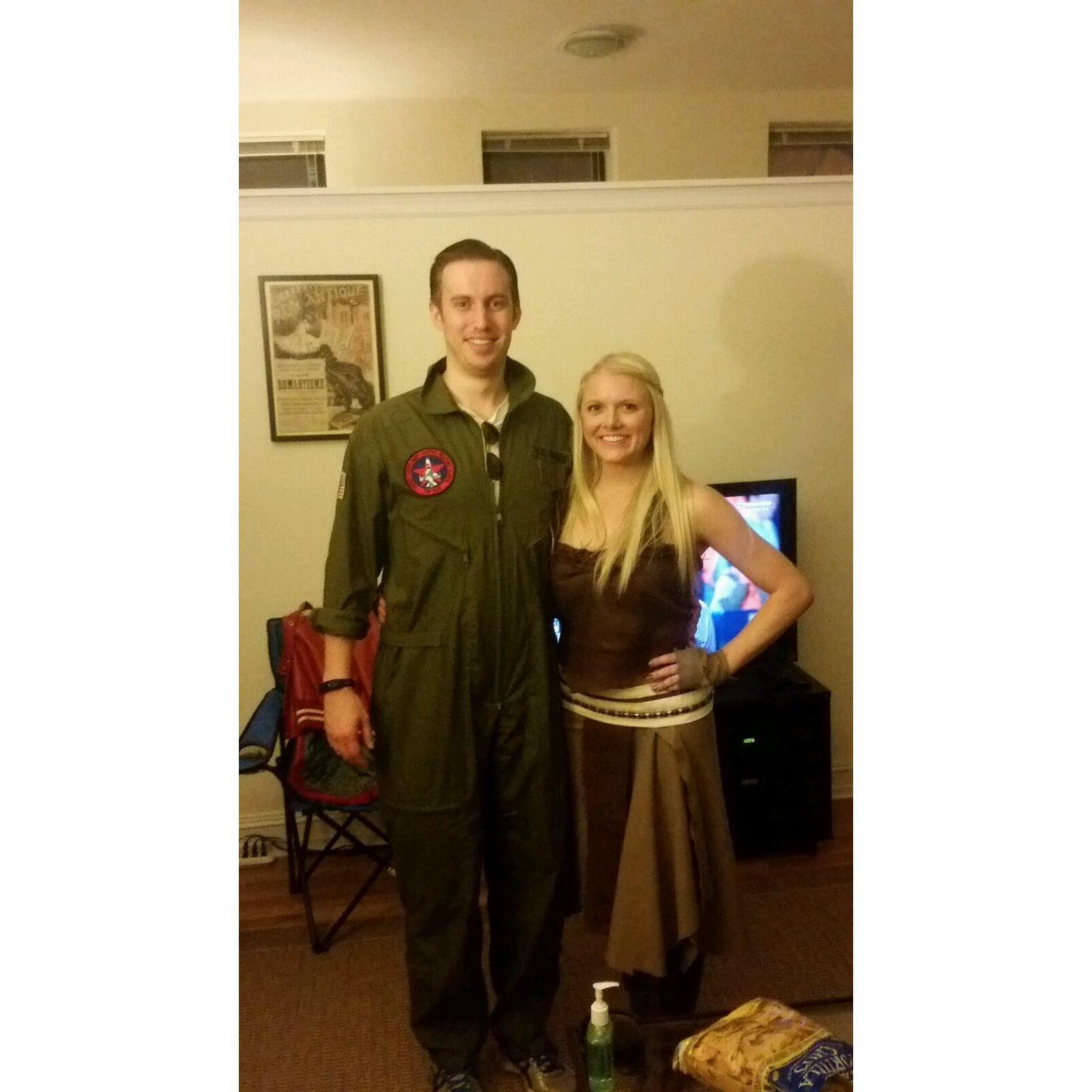 Halloween 2015. Wes was Goose from Top Gun and Kasey was Daenerys Targaryen from Game of Thrones. (Oct 2015)