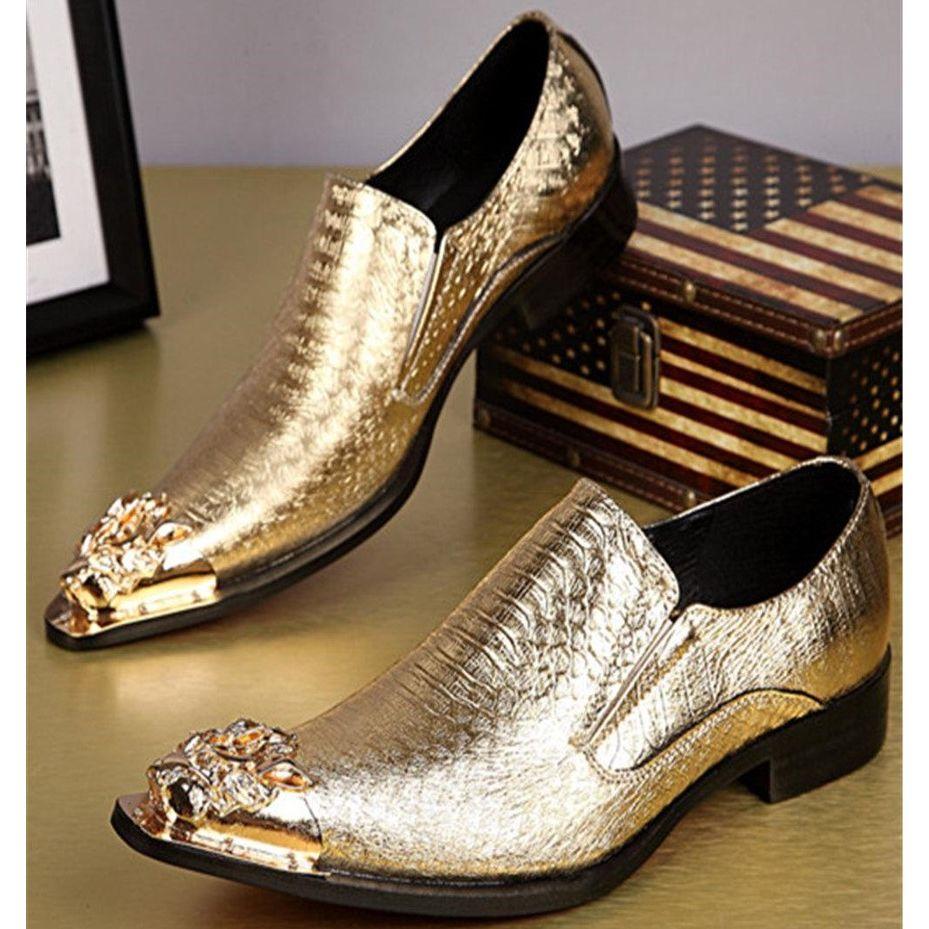 Men's gold luxury shoes
