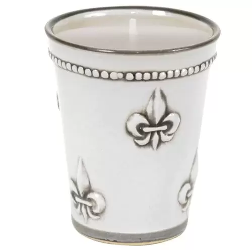 11 OZ Julep Cup with Soy Candle in Embossed Fleur de Lis