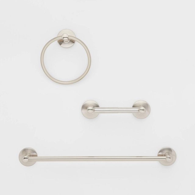 3pc Bath Hardware Set Brushed Nickel - Threshold™