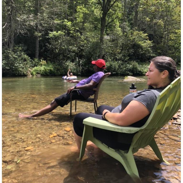 The South Toe River - where we hope to have a mountain/river house some day. We spent all afternoon sitting in the river this day.