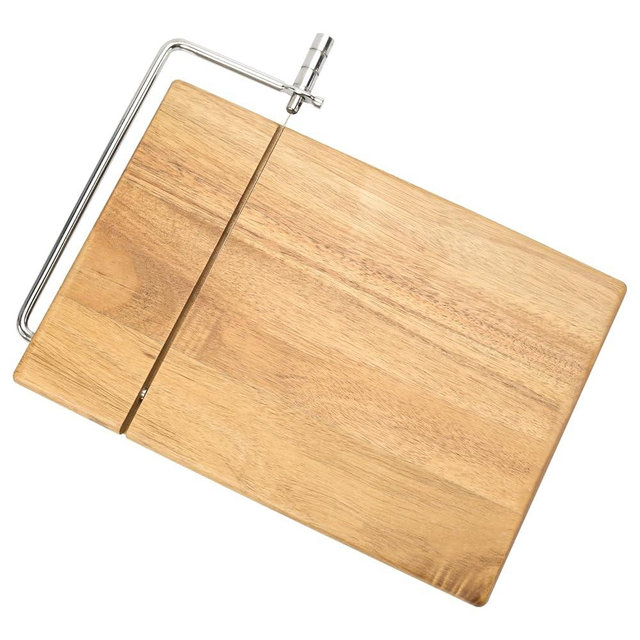 Cheese Slicer with Replacable Stainless Steel Wire, Wood Cheese Cutter, for Cheese, Butter, Soft Food (Acacia)