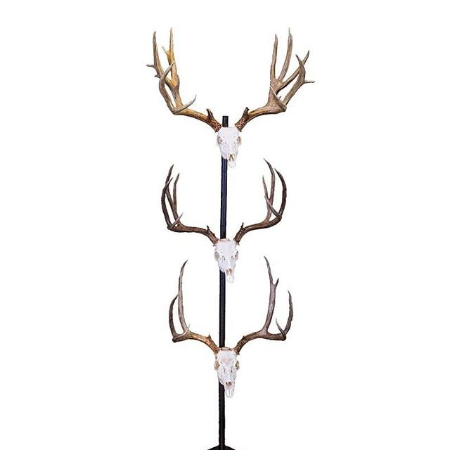 Skull Hooker Trophy Tree European Trophy Mount – Hang up to 5 Taxidermy Deer Antlers and other Skulls for Display – Graphite Black