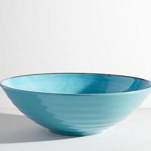 Swirl Melamine Large Serve Bowl - Turquoise