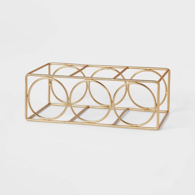 Iron Wire 3-Bottle Wine Rack Gold - Threshold™