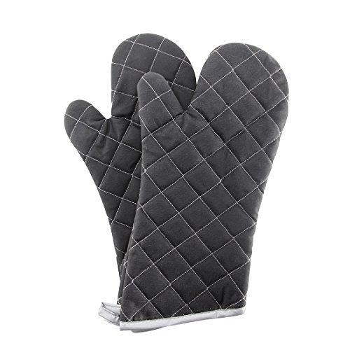 ARCLIBER Oven Mitts Heat Fire Resistant Oven Mitts 425 ° F, Quilted Terry Cloth Cotton Soft Lining Oven Gloves, Extra Long Kitchen Mittens for Cooking Baking