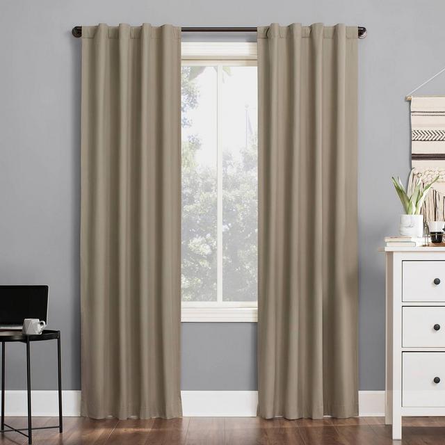 96"x40" Cyrus Thermal 100% Blackout Back Tab Curtain Panel Beige - Sun Zero
