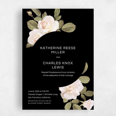 Black Wedding Invitation - Woads Corner