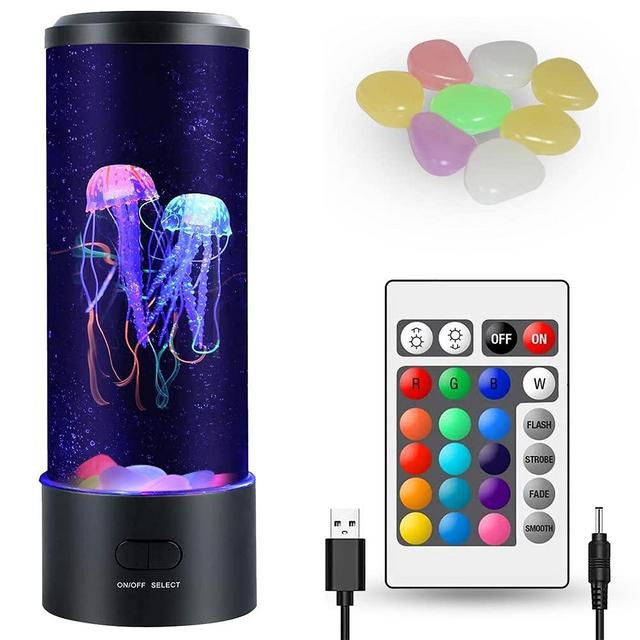 Kammoy Jellyfish Lamp, Electric Jellyfish Lava Lamp for Adults, Jellyfish Tank Table Lamp, Color Changing Jellyfish Aquarium, Home Decor and Room Mood Light Attached with 8 Free Luminous Stones