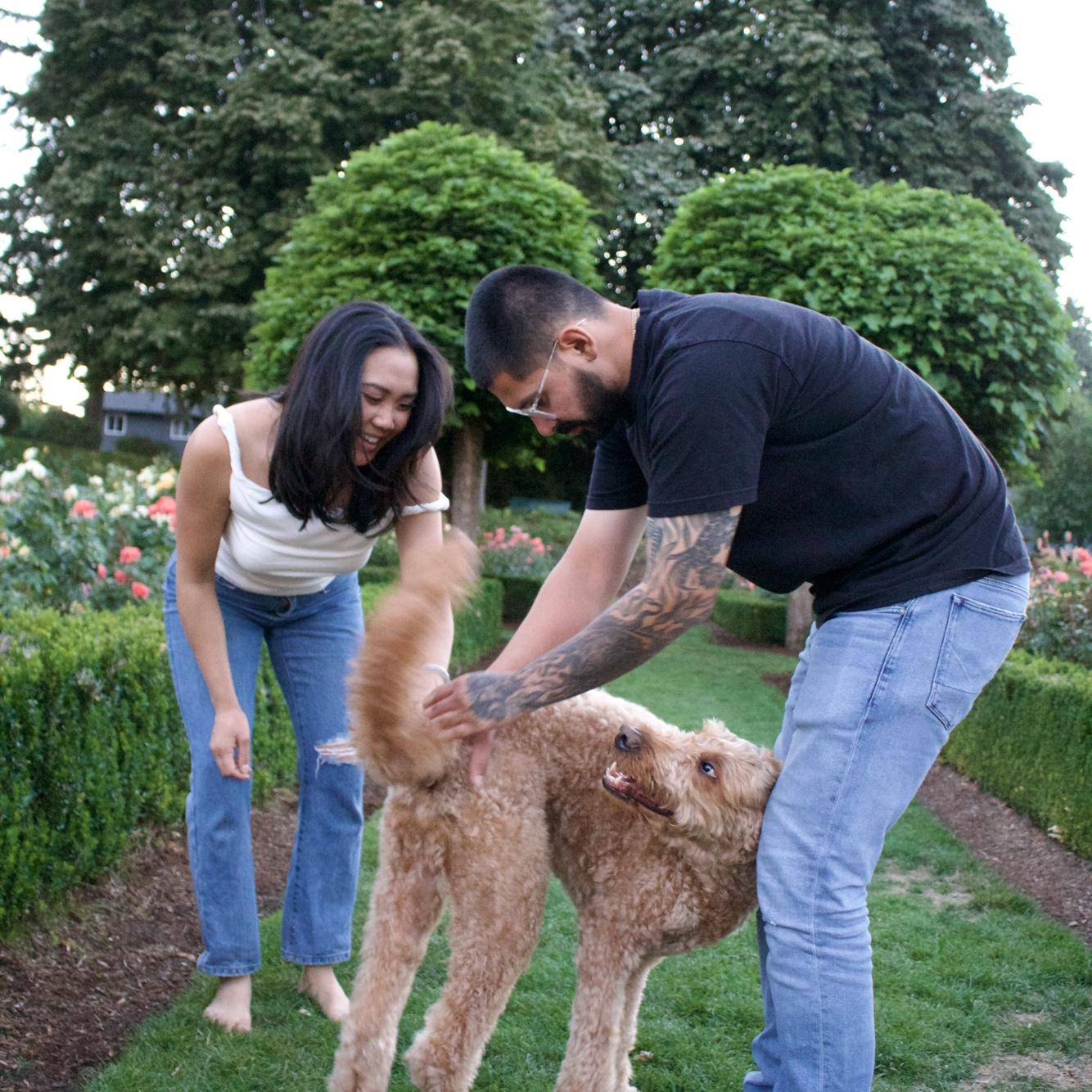 Engagement photos featuring Enzo 🐶