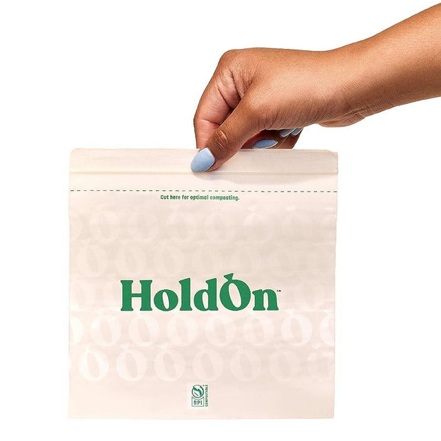 HoldOn Zipseal Sandwich Bags - Plant-Based, Food-Safe, and BPA-Free Zip Seal Bags - Food Storage Bags with Secure Seal for Home & Travel (2-pack, 200 bags total)
