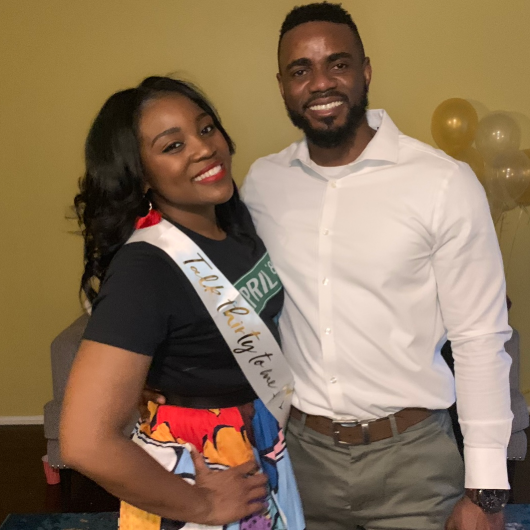 Celebrating the bride's birthday in Detroit, MI, April 2019