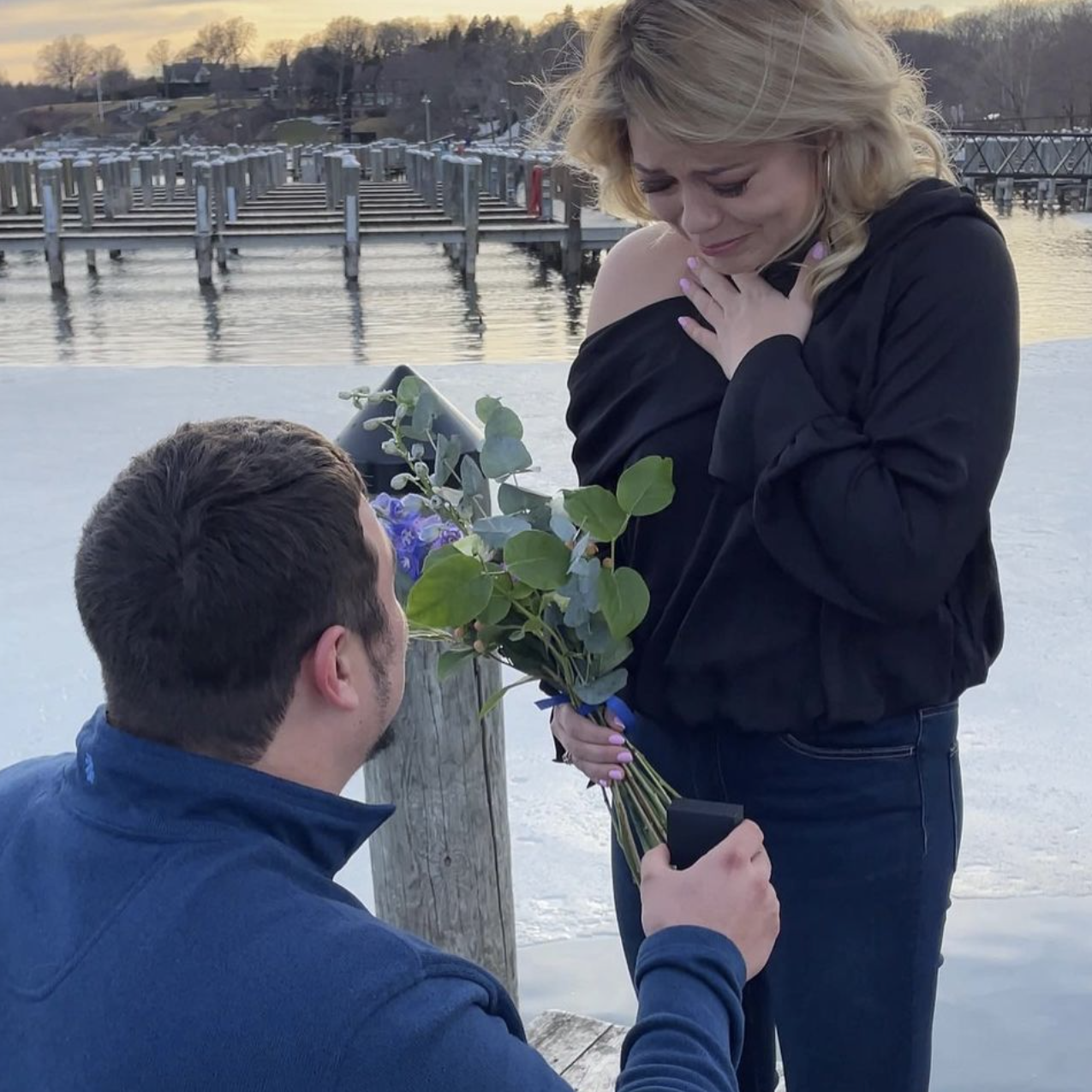 When Devon proposed at Lake Minnetonka on March 18, 2022. Complete Surprise! 