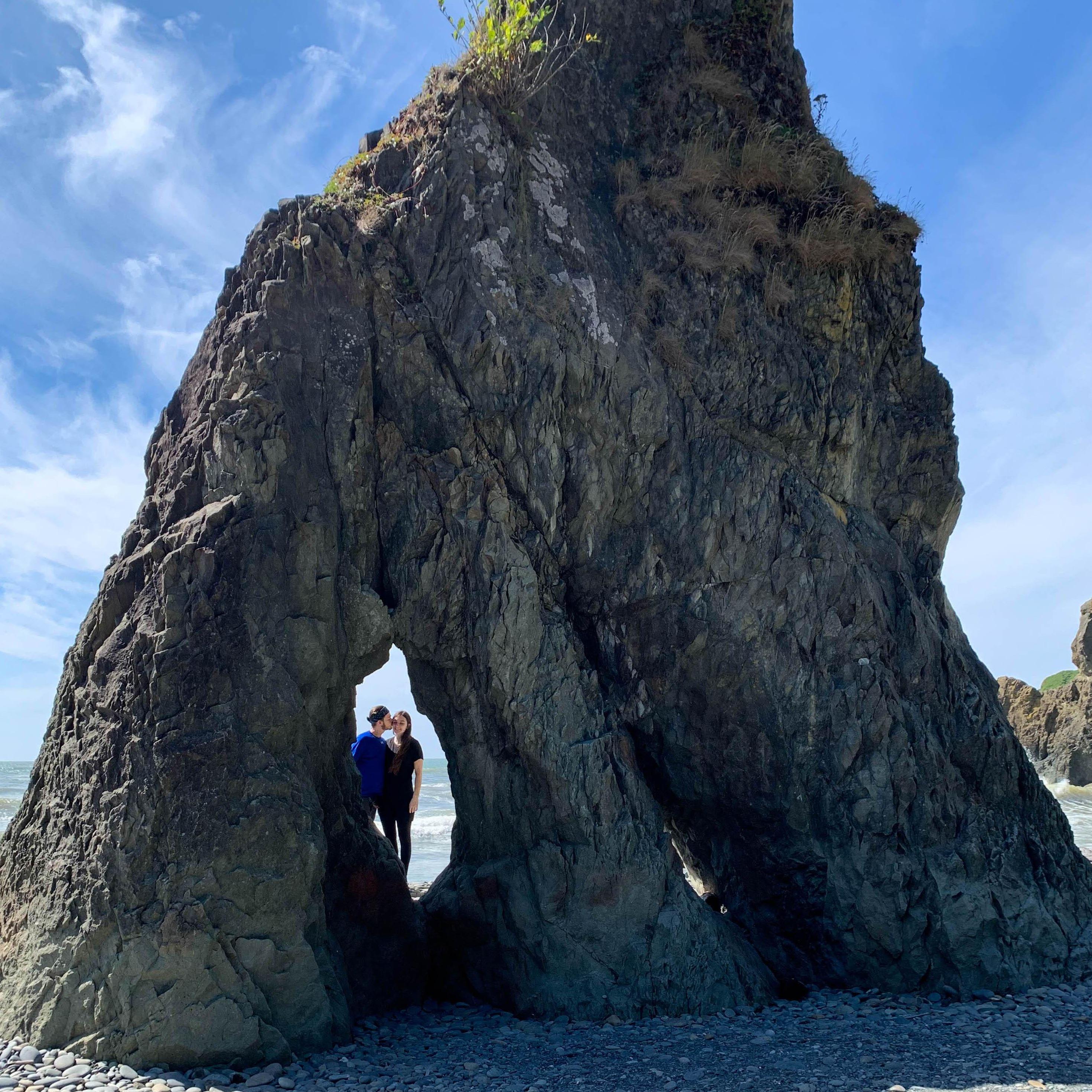 A hole in the rock on the Washington coast