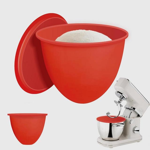MixAid Silicone Bowl Liners for KitchenAid Tilt-Head 5 Qt Mixers | Reusable, Dishwasher-Safe Silicone Insert | Mixer Attachments & Accessories for Baking, Cooking, No Extra Bowls Needed (Red, 1-Pc)