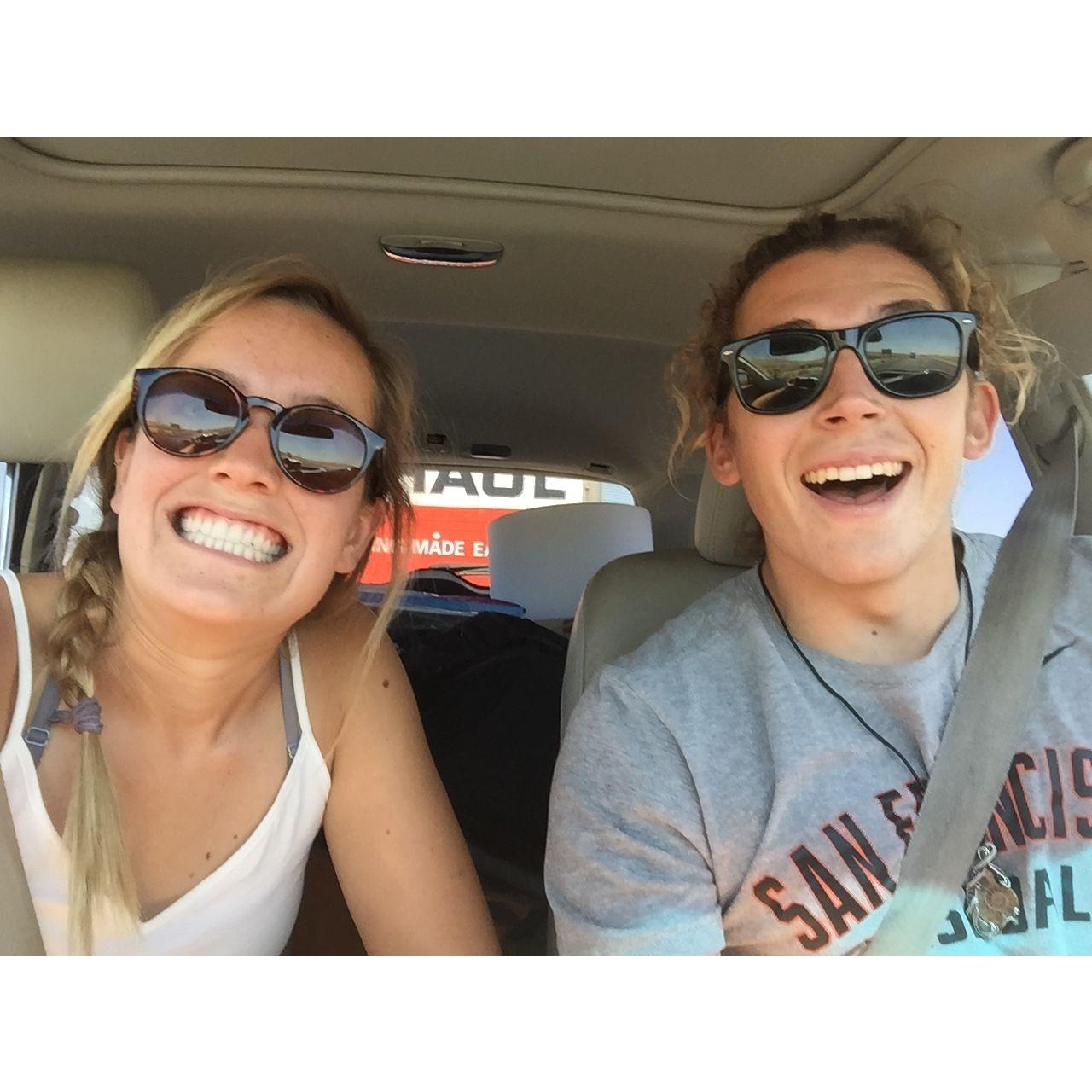 Moving Ben to San Diego for grad school, fall 2019