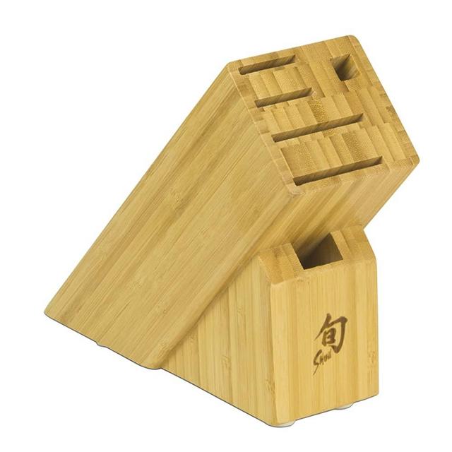 Shun DM0845 6-Slot Slimline Bamboo Knife Block, Brown