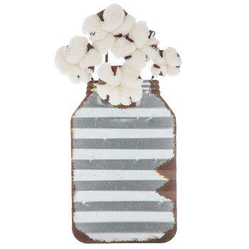 Cotton Mason Jar Metal Wall Decor