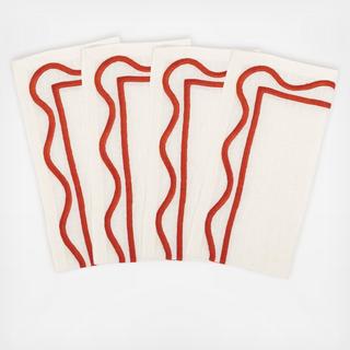 Colorblock Embroidered Napkin, Set of 4