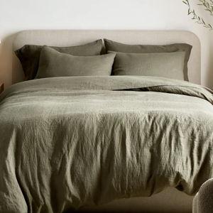 Linen Duvet Cover Set, Dusty Olive, King