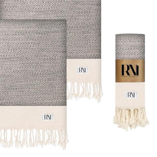 Refinery No. 1 Exclusive Hand Towels Set of 2-18 x 40 Inches - Decorative Bathroom Peshtemal Towel for Hand, Face, Hair, Yoga, Tea, Dishcloth, Kitchen and Bath (Beige)