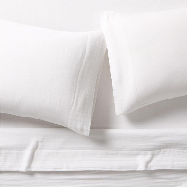 Supersoft Organic Cotton Gauze Crisp White King Bed Sheet Set