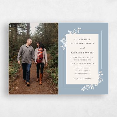 Powder Blue Wedding Invitation - Viola Photo